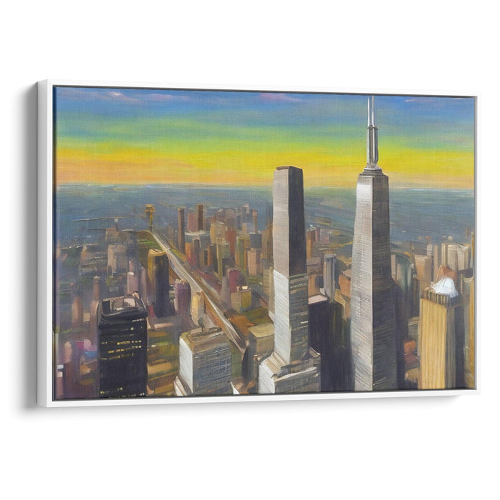 Realism Willis Tower Print - Canvas Art Print by Kanvah