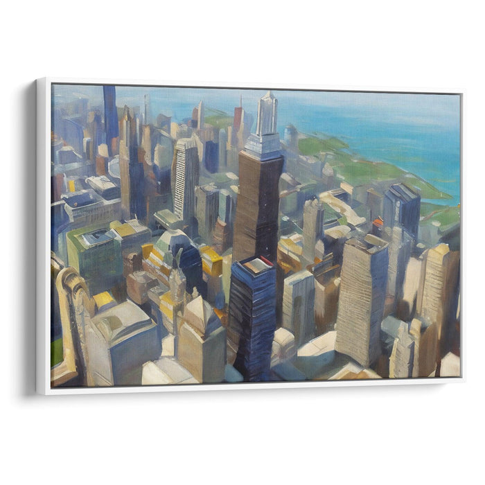 Realism Willis Tower Print - Canvas Art Print by Kanvah