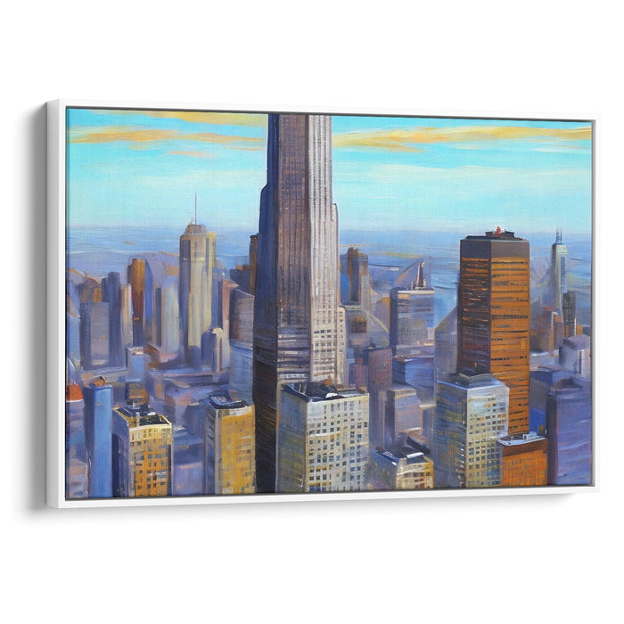 Realism Willis Tower Print - Canvas Art Print by Kanvah