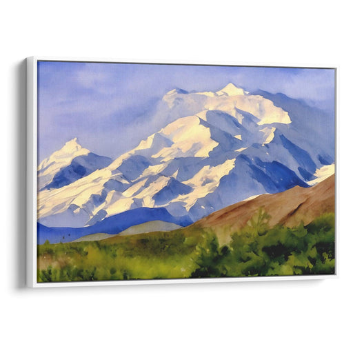 Watercolor Denali Print - Canvas Art Print by Kanvah