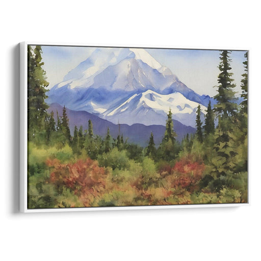 Watercolor Denali Print - Canvas Art Print by Kanvah