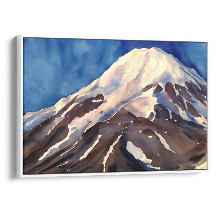 Watercolor Denali Print - Canvas Art Print by Kanvah