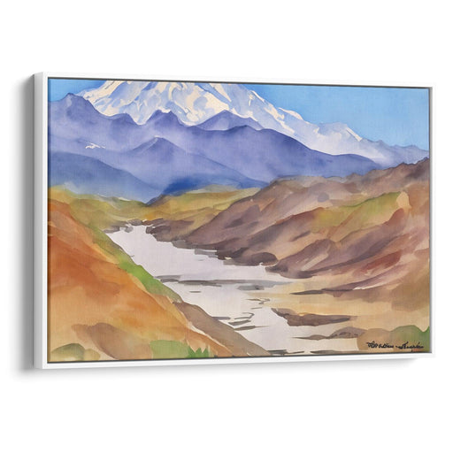 Watercolor Denali Print - Canvas Art Print by Kanvah