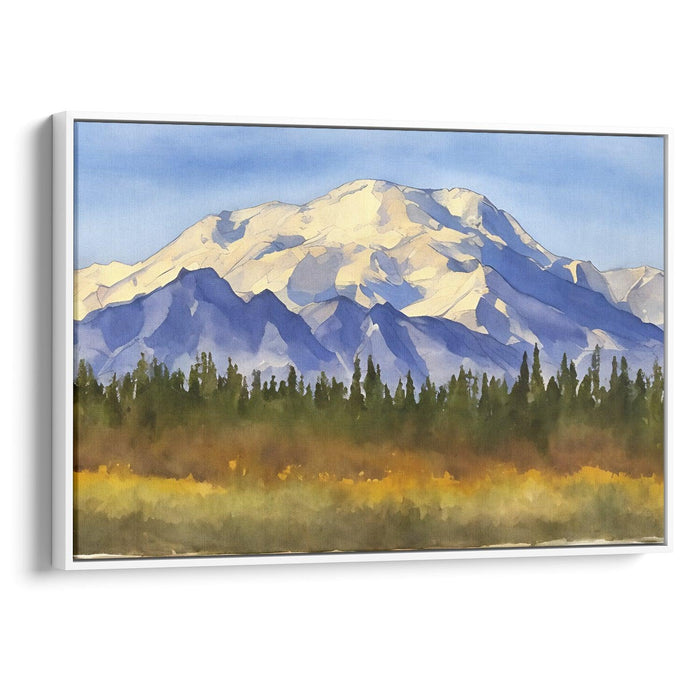 Watercolor Denali Print - Canvas Art Print by Kanvah