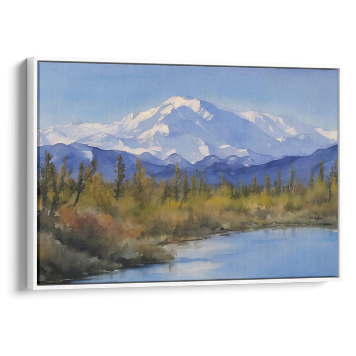 Watercolor Denali Print - Canvas Art Print by Kanvah