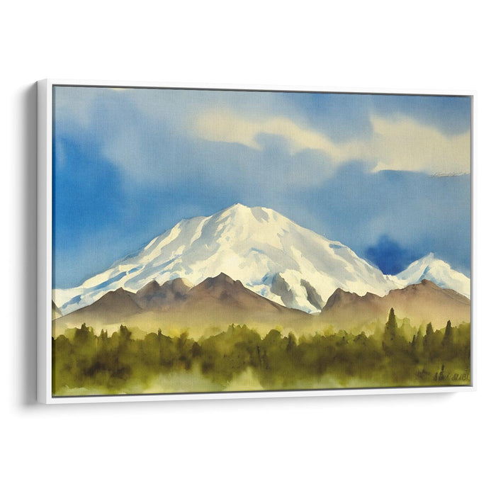 Watercolor Denali Print - Canvas Art Print by Kanvah