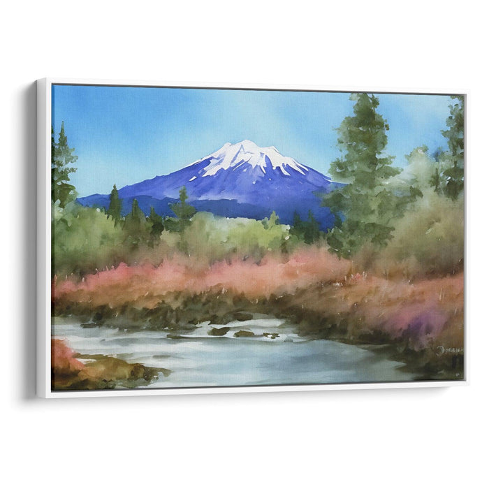 Watercolor Mount St. Helens Print - Canvas Art Print by Kanvah