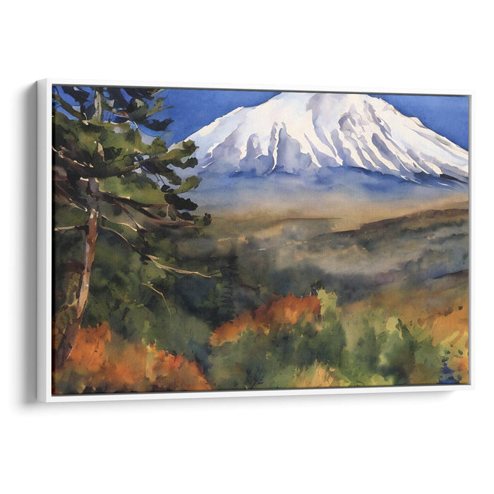 Watercolor Mount St. Helens Print - Canvas Art Print by Kanvah