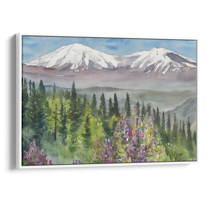 Watercolor Mount St. Helens Print - Canvas Art Print by Kanvah