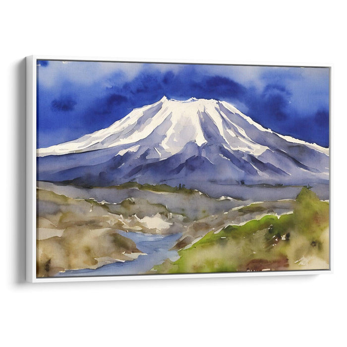 Watercolor Mount St. Helens Print - Canvas Art Print by Kanvah