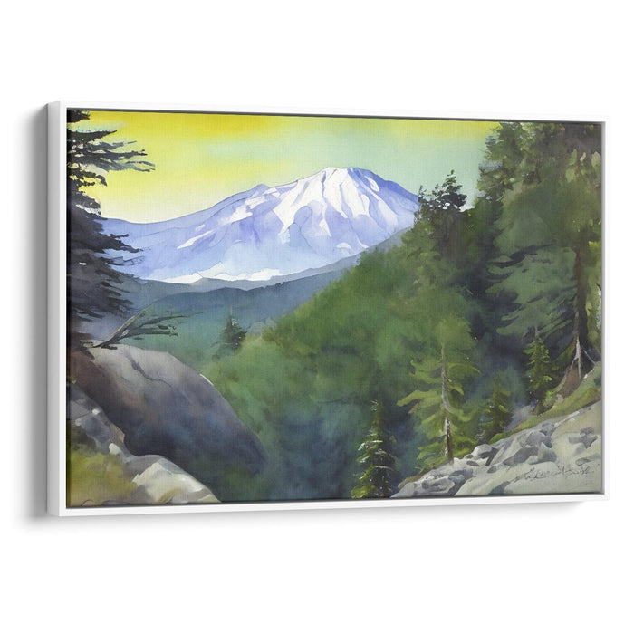 Watercolor Mount St. Helens Print - Canvas Art Print by Kanvah