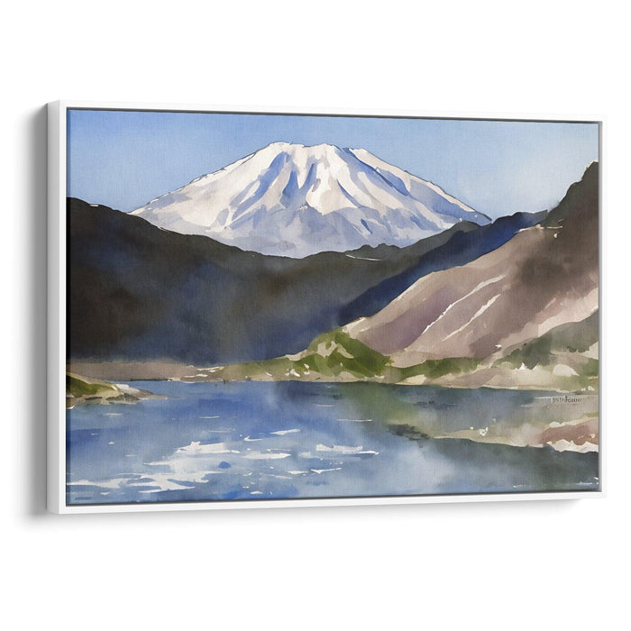 Watercolor Mount St. Helens Print - Canvas Art Print by Kanvah