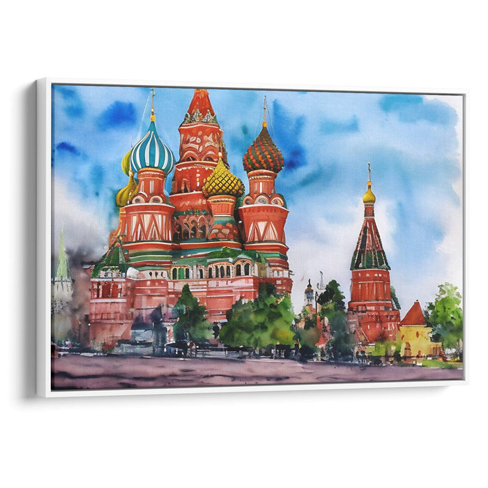 Watercolor St. Basil's Cathedral Print - Canvas Art Print by Kanvah