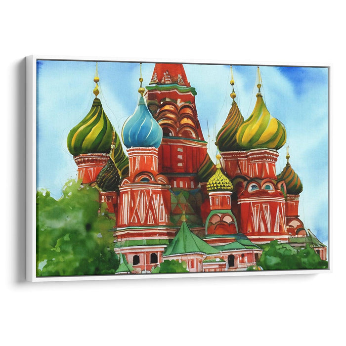 Watercolor St. Basil's Cathedral Print - Canvas Art Print by Kanvah