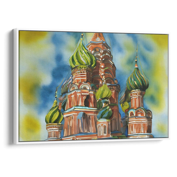 Watercolor St. Basil's Cathedral Print - Canvas Art Print by Kanvah