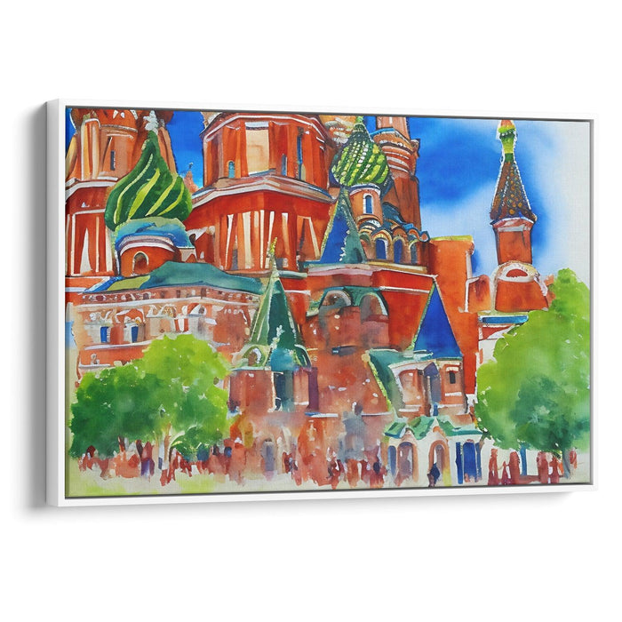 Watercolor St. Basil's Cathedral Print - Canvas Art Print by Kanvah