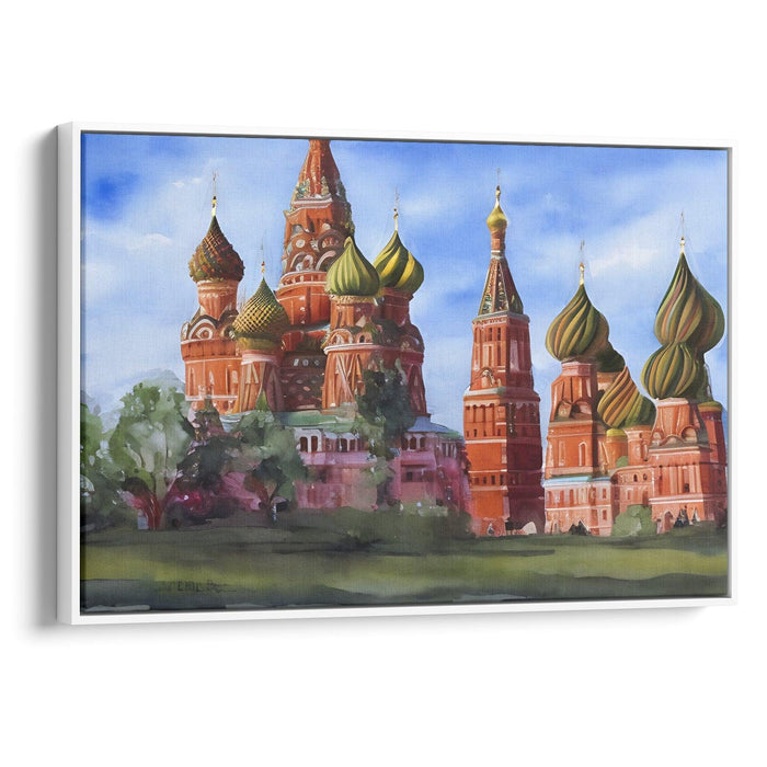 Watercolor St. Basil's Cathedral Print - Canvas Art Print by Kanvah