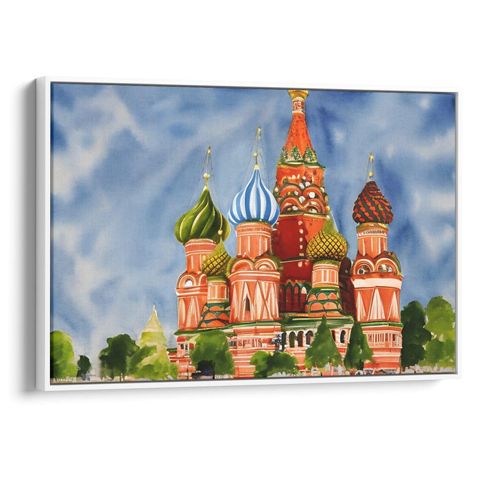 Watercolor St. Basil's Cathedral Print - Canvas Art Print by Kanvah