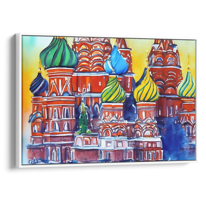 Watercolor St. Basil's Cathedral Print - Canvas Art Print by Kanvah