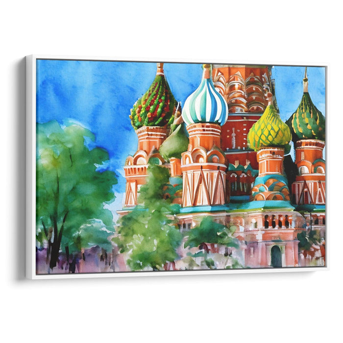 Watercolor St. Basil's Cathedral Print - Canvas Art Print by Kanvah