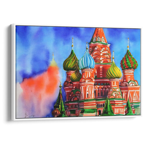 Watercolor St. Basil's Cathedral Print - Canvas Art Print by Kanvah