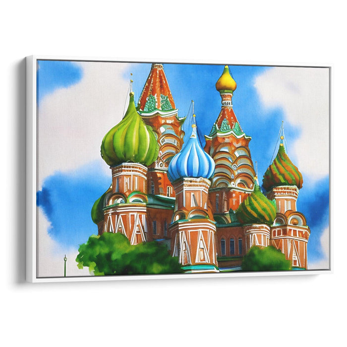 Watercolor St. Basil's Cathedral Print - Canvas Art Print by Kanvah