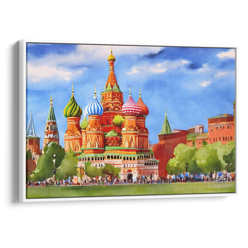 Watercolor St. Basil's Cathedral Print - Canvas Art Print by Kanvah