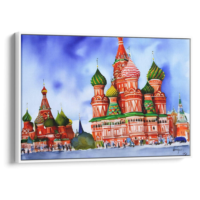 Watercolor St. Basil's Cathedral Print - Canvas Art Print by Kanvah