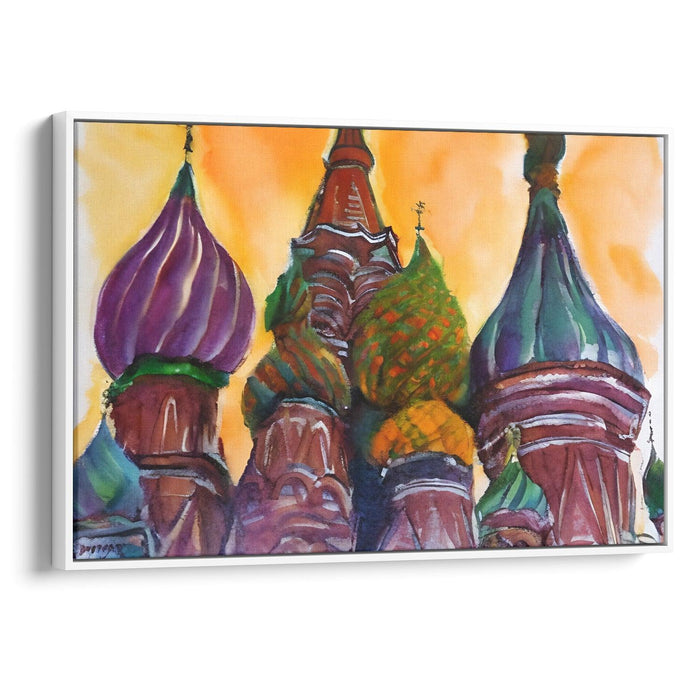 Watercolor St. Basil's Cathedral Print - Canvas Art Print by Kanvah