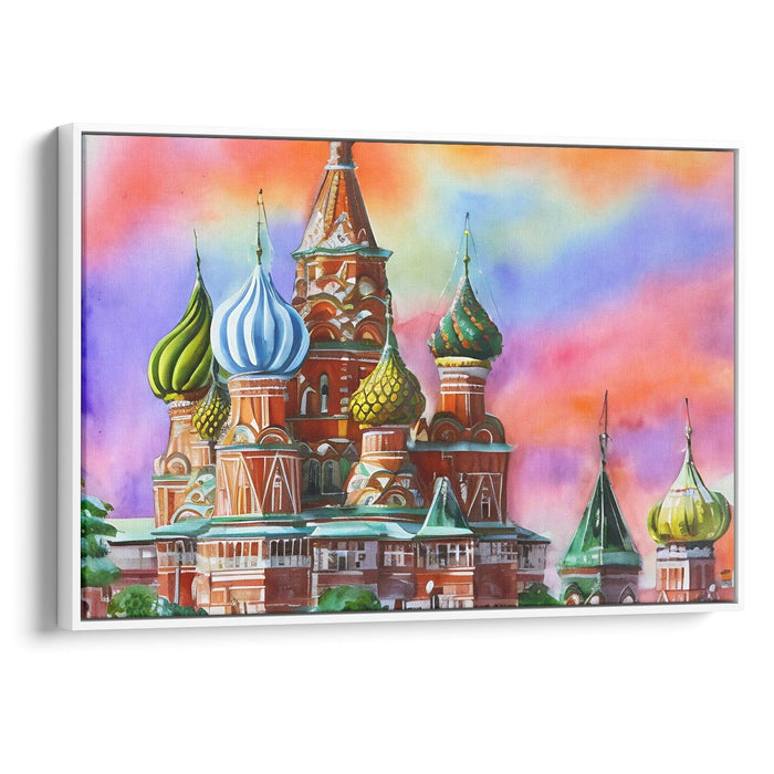 Watercolor St. Basil's Cathedral Print - Canvas Art Print by Kanvah