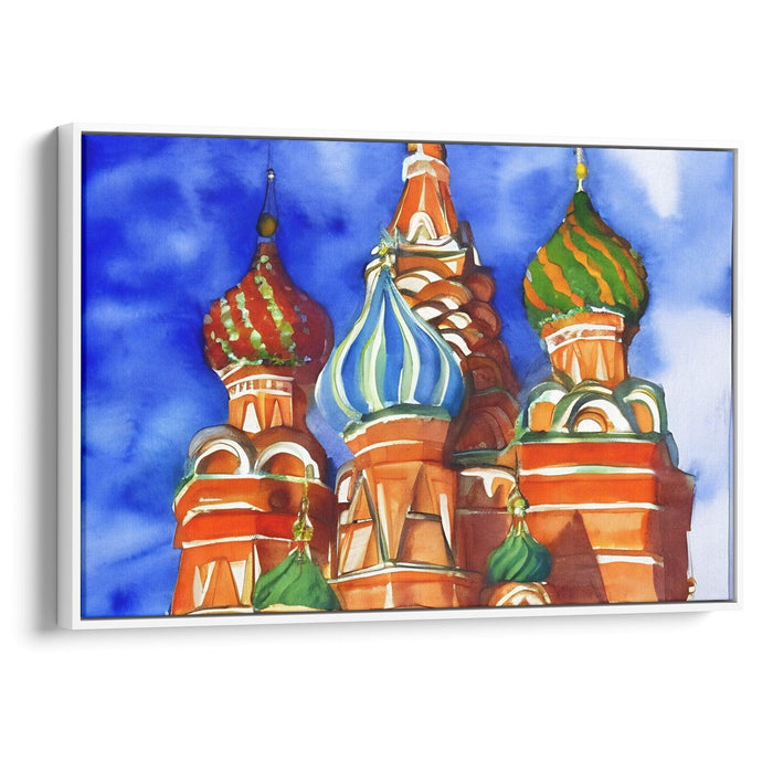 Watercolor St. Basil's Cathedral Print - Canvas Art Print by Kanvah