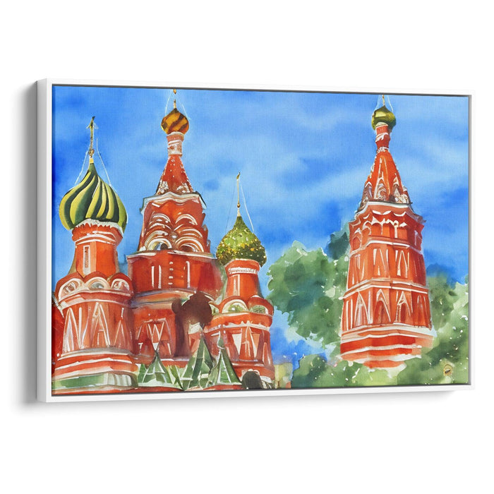 Watercolor St. Basil's Cathedral Print - Canvas Art Print by Kanvah