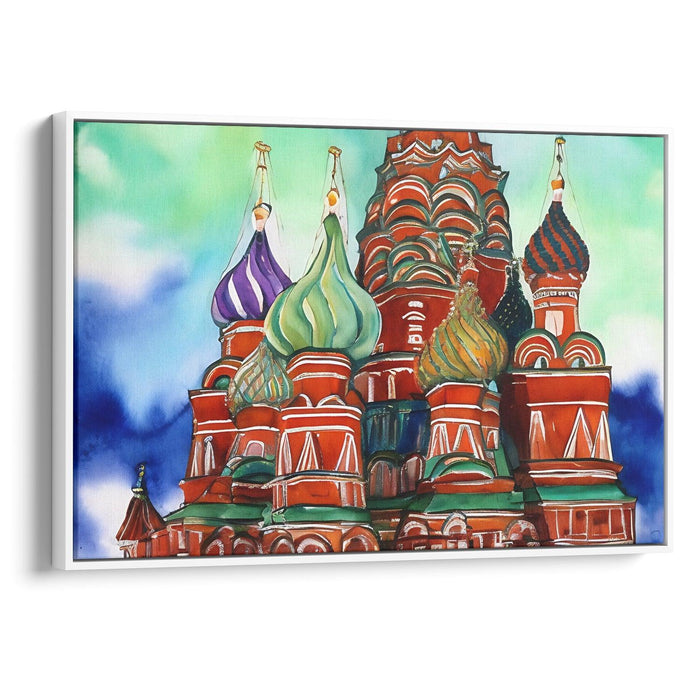 Watercolor St. Basil's Cathedral Print - Canvas Art Print by Kanvah