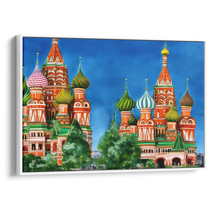 Watercolor St. Basil's Cathedral Print - Canvas Art Print by Kanvah