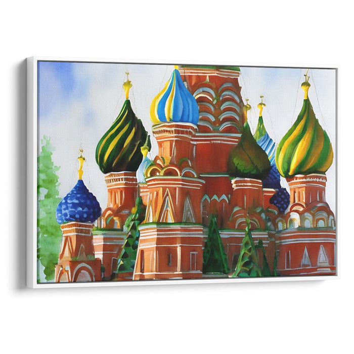 Watercolor St. Basil's Cathedral Print - Canvas Art Print by Kanvah