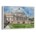 Watercolor Colonnade of St. Peter's Basilica Print - Canvas Art Print by Kanvah