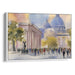 Watercolor Colonnade of St. Peter's Basilica Print - Canvas Art Print by Kanvah