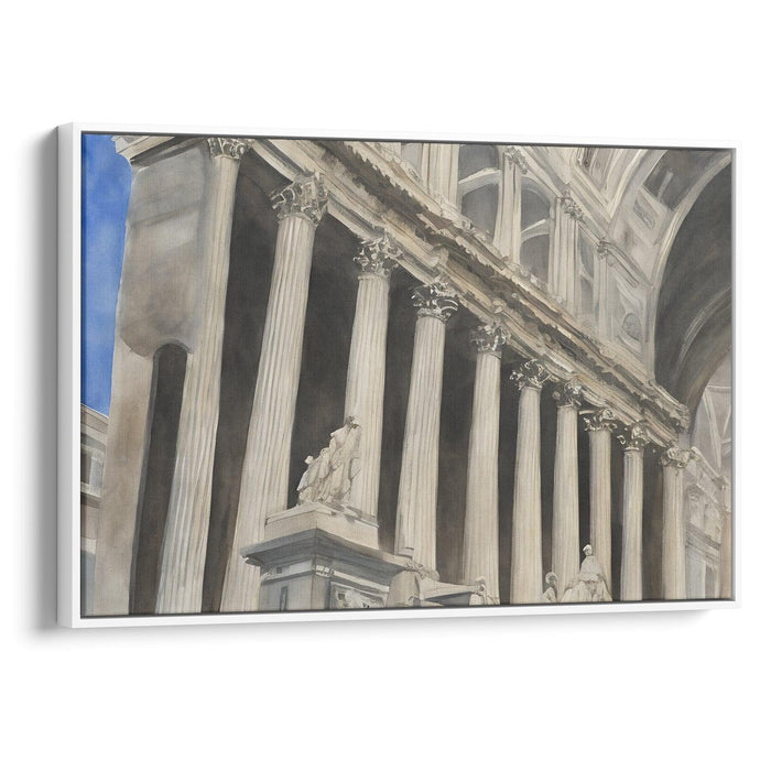 Watercolor Colonnade of St. Peter's Basilica Print - Canvas Art Print by Kanvah