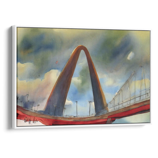 Watercolor St. Louis Arch Print - Canvas Art Print by Kanvah