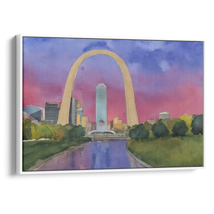 Watercolor St. Louis Arch Print - Canvas Art Print by Kanvah