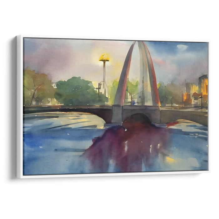 Watercolor St. Louis Arch Print - Canvas Art Print by Kanvah