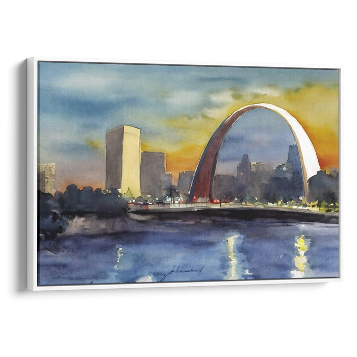 Watercolor St. Louis Arch Print - Canvas Art Print by Kanvah