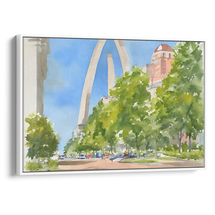 Watercolor St. Louis Arch Print - Canvas Art Print by Kanvah