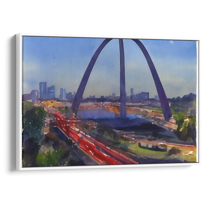 Watercolor St. Louis Arch Print - Canvas Art Print by Kanvah