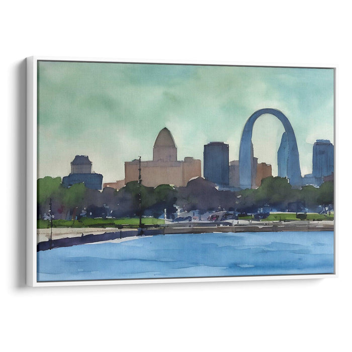 Watercolor St. Louis Arch Print - Canvas Art Print by Kanvah