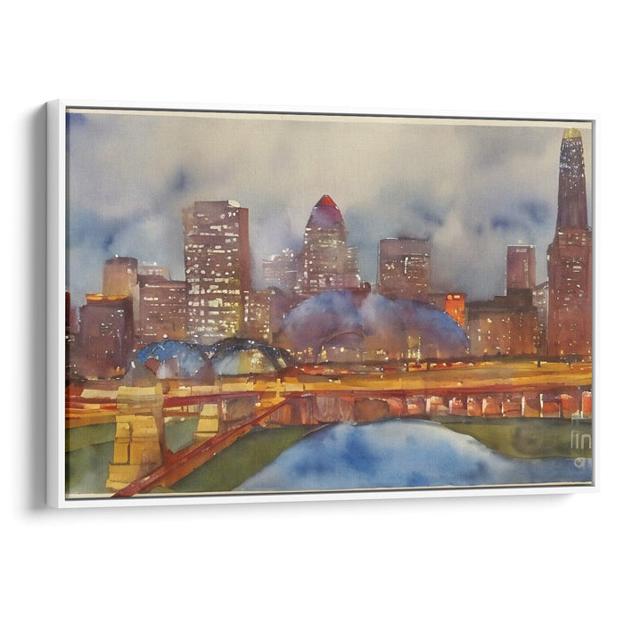 Watercolor St. Louis Arch Print - Canvas Art Print by Kanvah