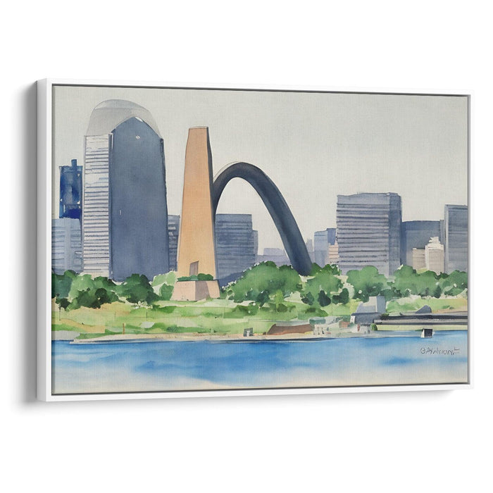 Watercolor St. Louis Arch Print - Canvas Art Print by Kanvah