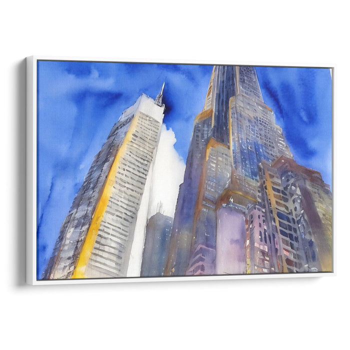 Watercolor Willis Tower Print - Canvas Art Print by Kanvah