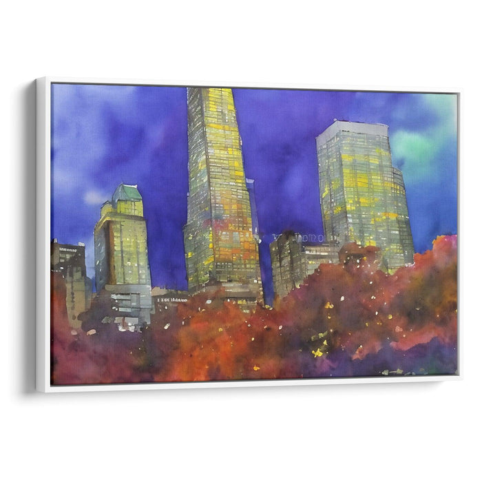 Watercolor Willis Tower Print - Canvas Art Print by Kanvah