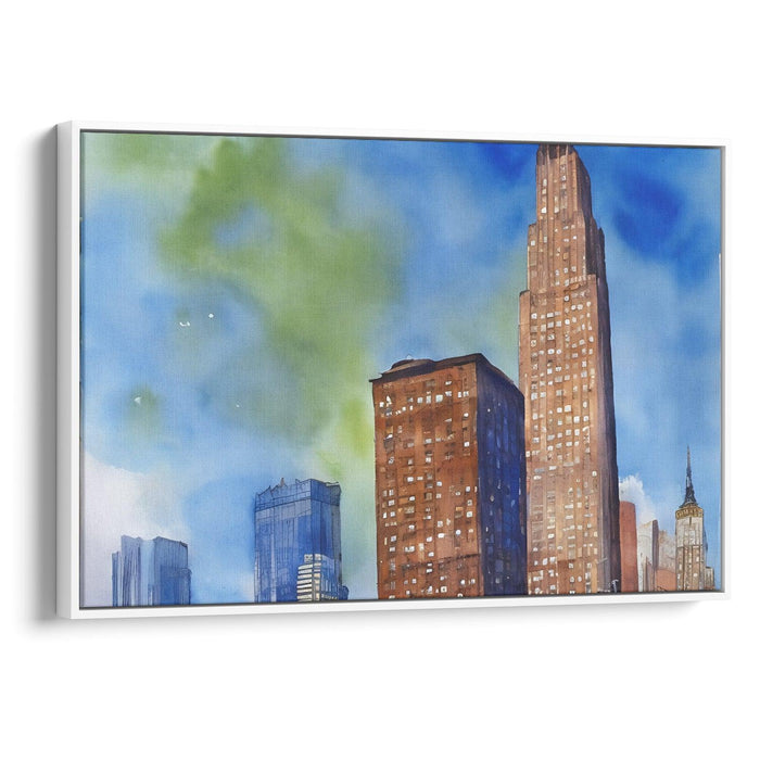 Watercolor Willis Tower Print - Canvas Art Print by Kanvah